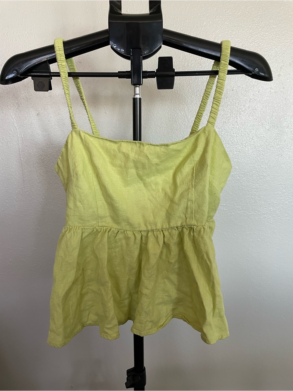 Lime Green Peplum Camisole Open Back